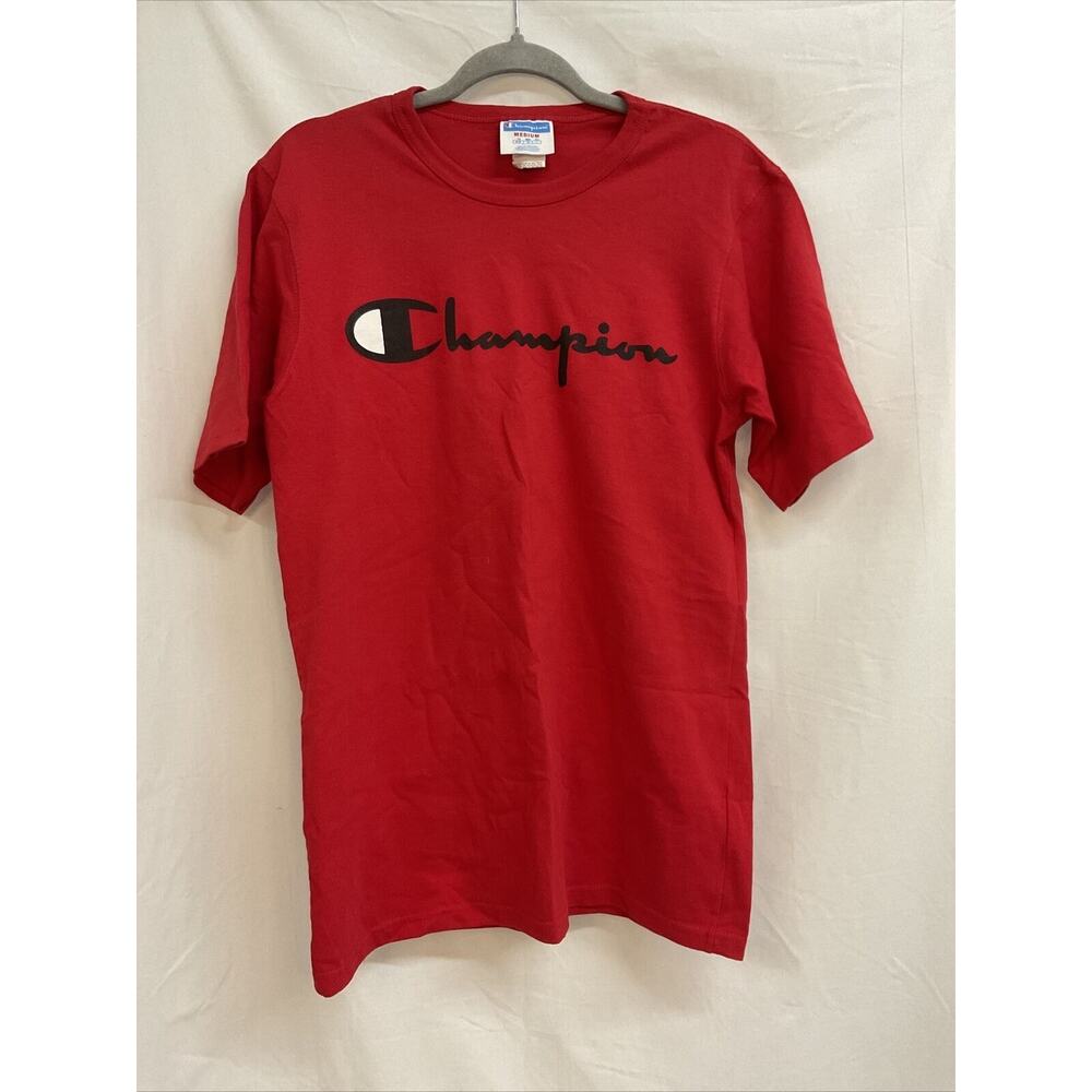New Vintage Champion Red Short Sleeve T-shirt Mens Medium, Single Stitch